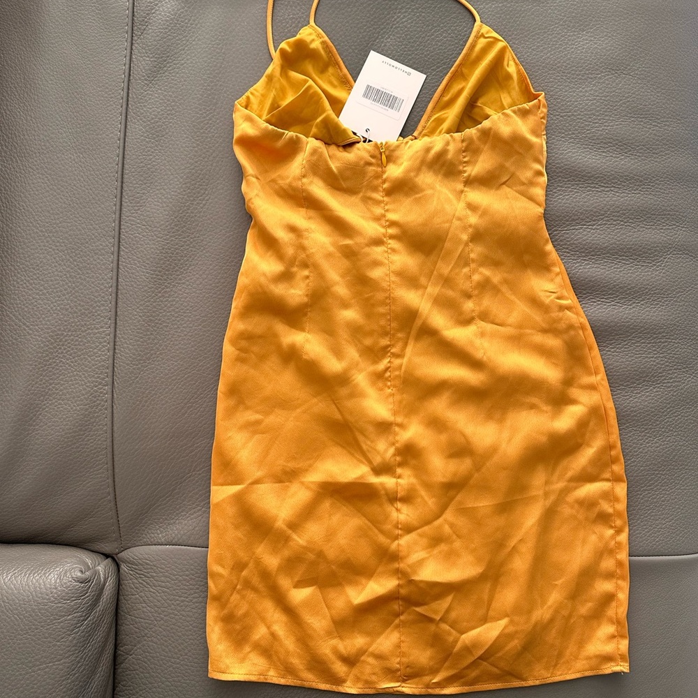 Orange Satin Mini Dress - Hello Molly NWT - Picture 8 of 8